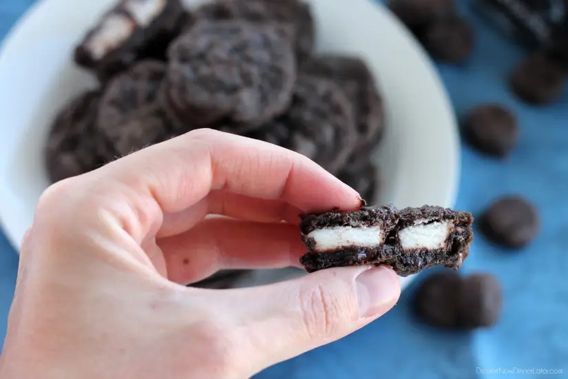 Peppermint Patty Mini Cookie Sandwiches