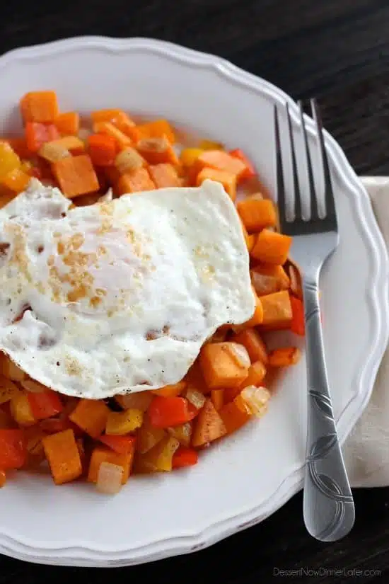 Sweet Potato Hash from DessertNowDinnerLater.com