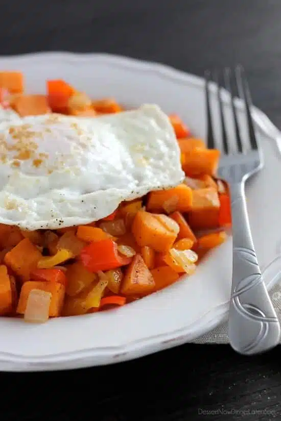 Sweet Potato Hash from DessertNowDinnerLater.com