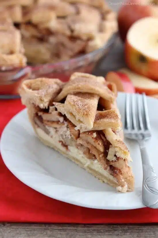 Apple Cheesecake Pie from DessertNowDinnerLater.com