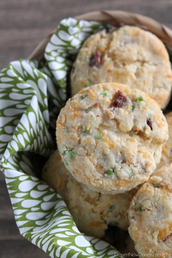 Bacon Cheddar Biscuits from DessertNowDinnerLater.com