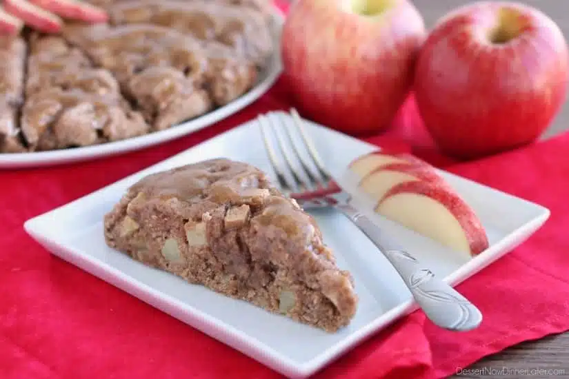  Brown Sugar Glazed Apple Scones from DessertNowDinnerLater.com