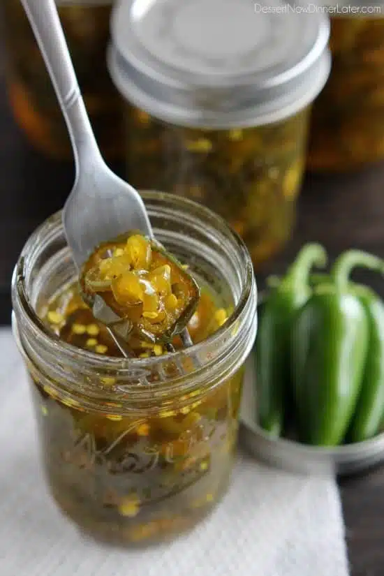 Candied Jalapeños from DessertNowDinnerLater.com