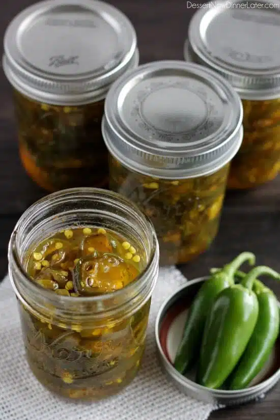 Candied Jalapeños from DessertNowDinnerLater.com