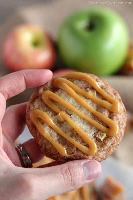 Caramel Apple Snickerdoodles from DessertNowDinnerLater.com