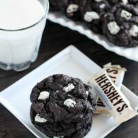 Dark Chocolate Cookies & Cream Cookies from DessertNowDinnerLater.com