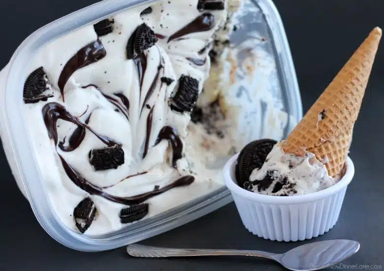 NO CHURN Oreo Fudge Ice Cream3