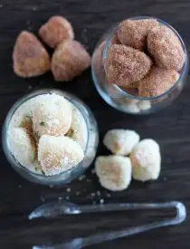 Garlic Parmesan and Cinnamon Sugar Pretzel Bites from DessertNowDinnerLater.com