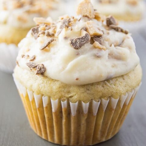 Banana Chocolate Toffee Cupcakes