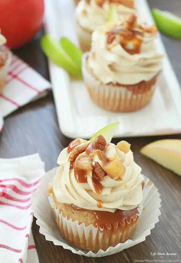 Apple Pie Cupcakes with Salted Caramel Buttercream