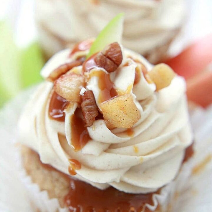Apple Pie Cupcakes with Salted Caramel Buttercream