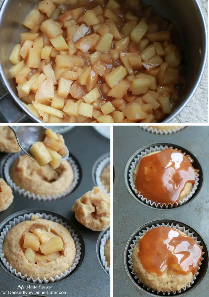 Apple Pie Cupcakes with Salted Caramel Frosting Collage