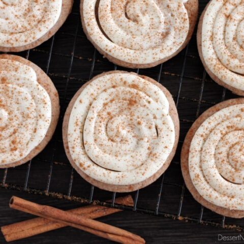 Cinnamon Roll Sugar Cookies from DessertNowDinnerLater.com