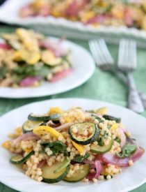 Roasted Vegetable Pasta Salad from DessertNowDinnerLater.com