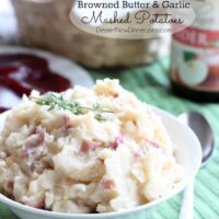 Browned butter and sautéed garlic give these mashed potatoes their rich and delicious flavor! From DessertNowDinnerLater.com