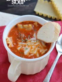 Lasagna Soup - tastes just like a meat lasagna in a comforting soup! From DessertNowDinnerLater.com