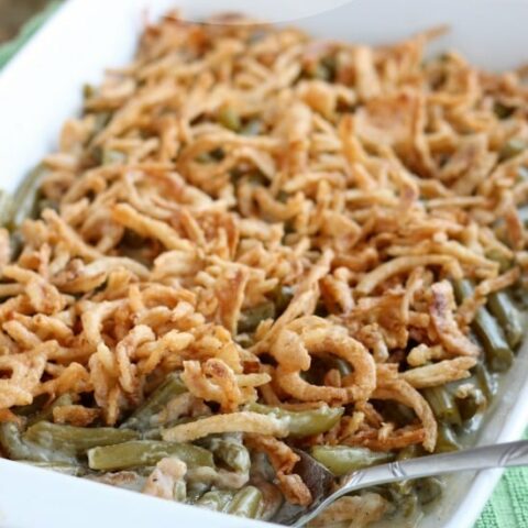 NO CREAM SOUP Green Bean Casserole + Video | Dessert Now Dinner Later