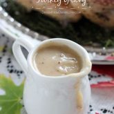 This simple turkey gravy is made from your Thanksgiving turkey's juices, thickened and seasoned to perfection! From DessertNowDinnerLater.com