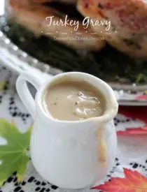 This simple turkey gravy is made from your Thanksgiving turkey's juices, thickened and seasoned to perfection! From DessertNowDinnerLater.com