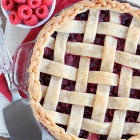 Raspberry Pie with Lattice Crust and Braided Edge