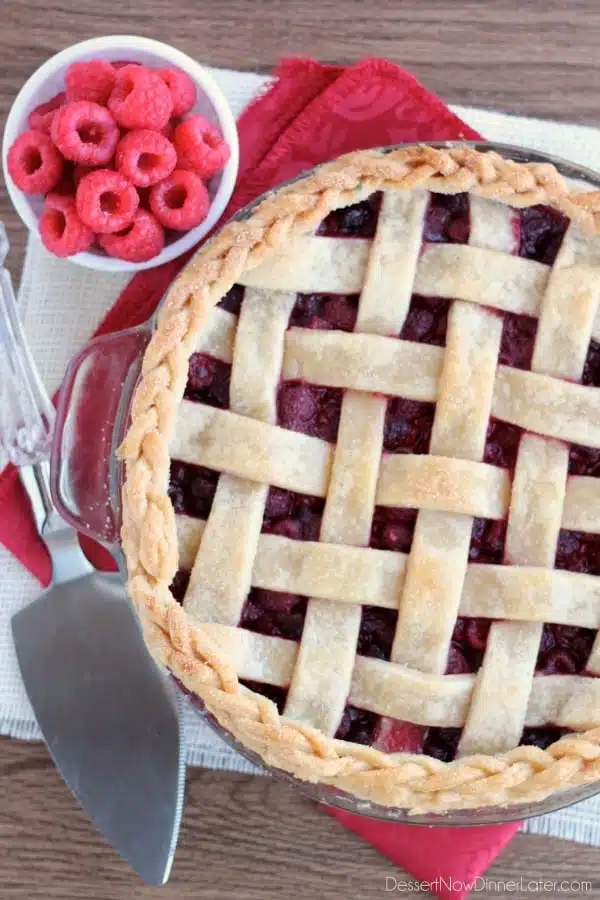 Raspberry Pie with Lattice Crust and Braided Edge