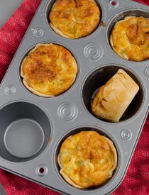butternut squash and leek personal quiches