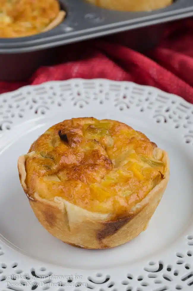 butternut squash and leek personal quiches