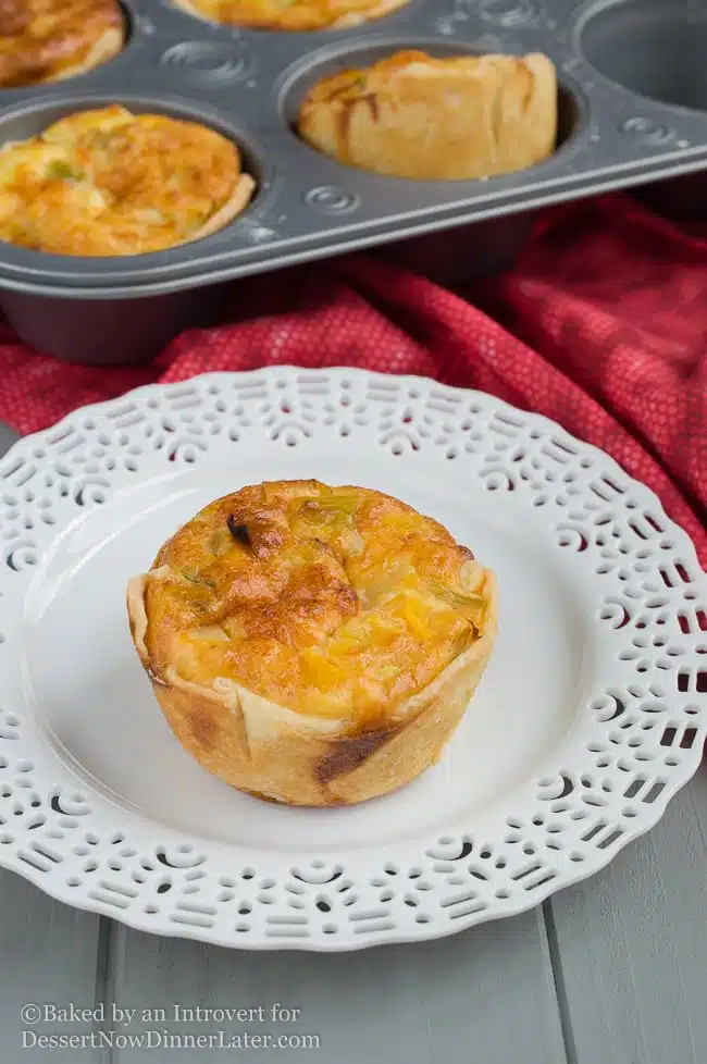 butternut squash and leek personal quiches