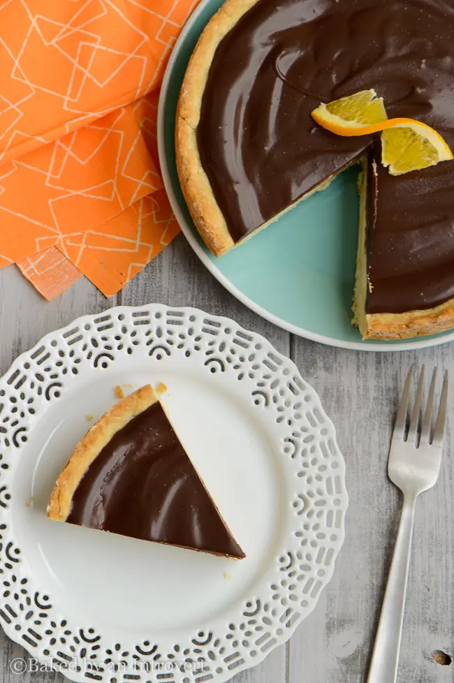 chocolate orange ricotta tart