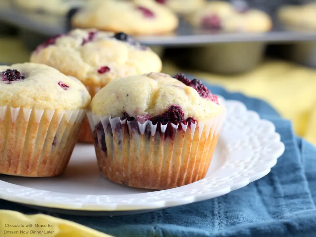 These soft and fluffy Lemon Berry Muffins whip up in less than a half hour and are perfect for brunch.