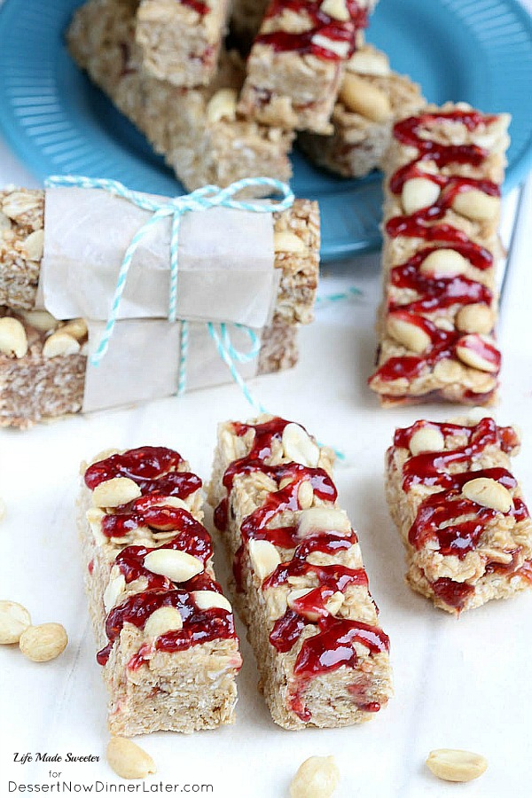 Peanut Butter and Jelly Granola Bars --- via @LifeMadeSweeter