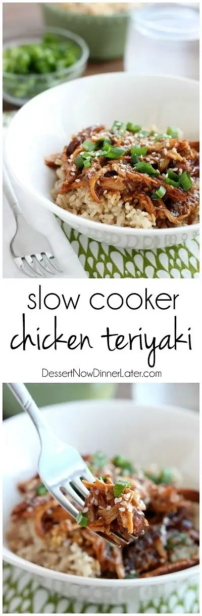 Slow Cooker Chicken Teriyaki cooks while you are away and tastes authentic! A great excuse to have Japanese at home!