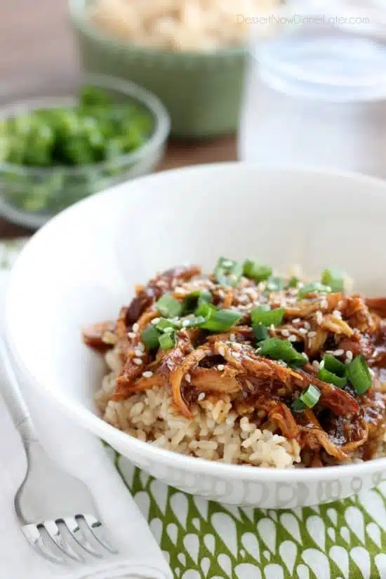 Slow Cooker Chicken Teriyaki cooks while you are away and tastes authentic! A great excuse to have Japanese at home!