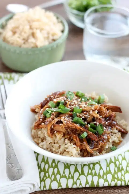 Slow Cooker Chicken Teriyaki cooks while you are away and tastes authentic! A great excuse to have Japanese at home!