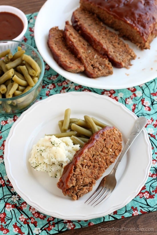This Slow Cooker Meatloaf has a delicious savory-sweet brown sugar and balsamic glaze on top, and is cooked on a sheet of parchment paper that easily lifts the meatloaf out of the slow cooker when it's done cooking. 