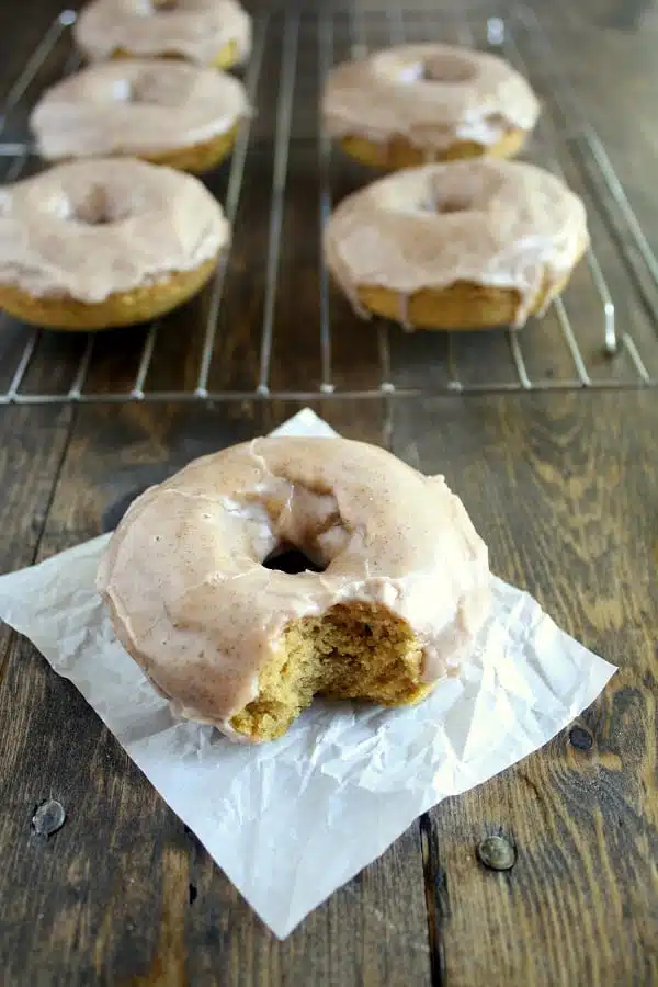 Baked Pumpkin Donuts with Maple Cinnamon Glaze