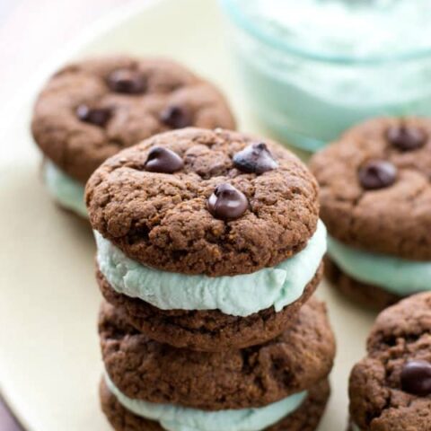 Chocolate Mint Cream Cookie Sandwiches