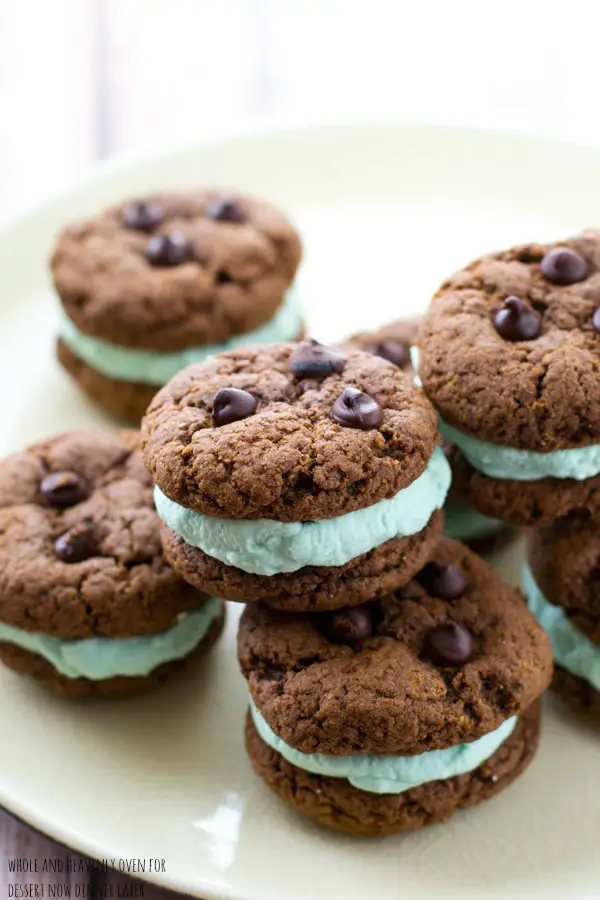 These festive cookie sandwiches are so simple to prepare, yet they're so much fun to eat! A fresh minty coconut cream sandwiched between two double-chocolate cookies is a match made in heaven.