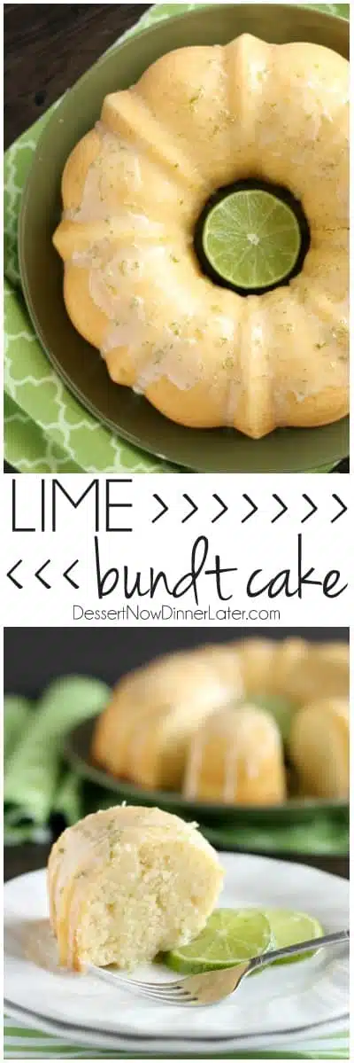 This Lime Bundt Cake is easy to whip up and tastes like pound cake with a tangy lime glaze on top!