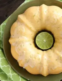 This Lime Bundt Cake is easy to whip up and tastes like pound cake with a tangy lime glaze on top!