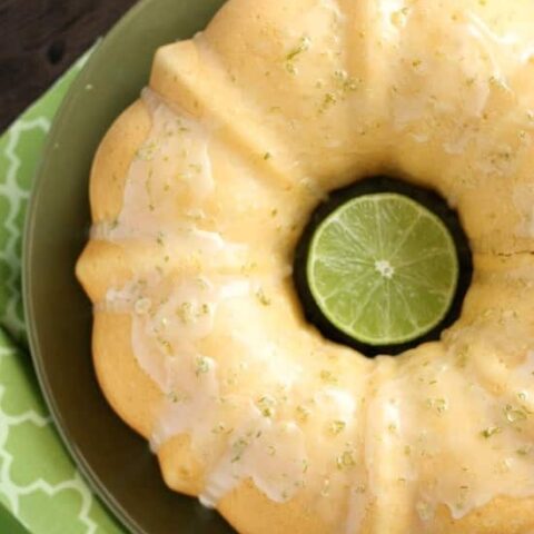 This Lime Bundt Cake is easy to whip up and tastes like pound cake with a tangy lime glaze on top!