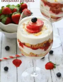 No-Bake Strawberry Shortcake Cheesecake Parfaits