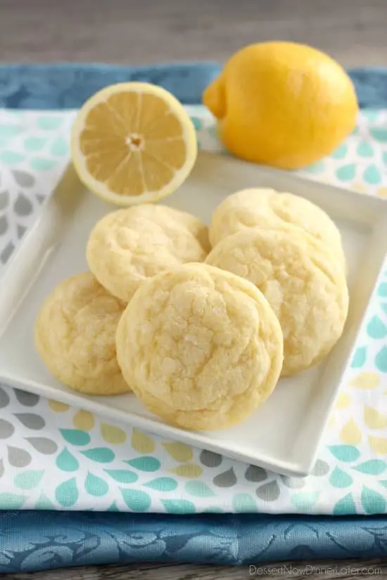 These lemon cookies are soft baked and have plenty of lemon zest, lemon juice, and lemon extract throughout for a delicious lemon treat!