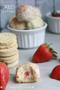 Strawberry Shortcake Oreo Truffles by Life Made Sweeter