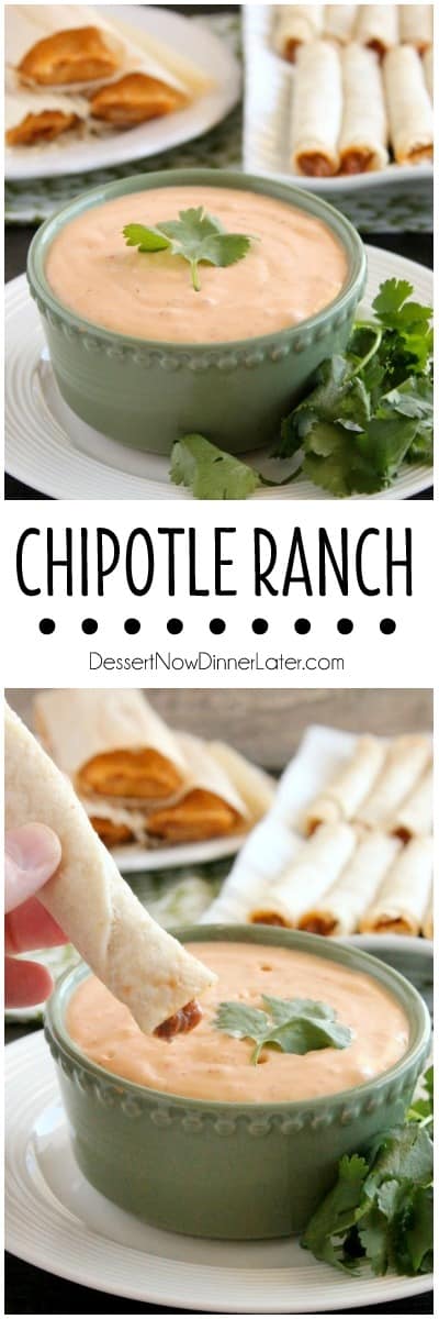 This 4 ingredient Chipotle Ranch makes a delicious dip or dressing!