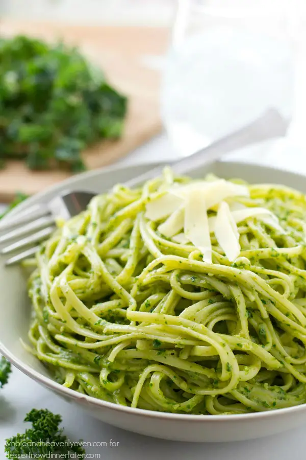 This creamy fettuccine combines the best worlds of both alfredo sauce and fresh pesto into one fresh springtime pasta side dish!