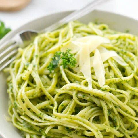 Creamy Pesto Alfredo Fettuccine