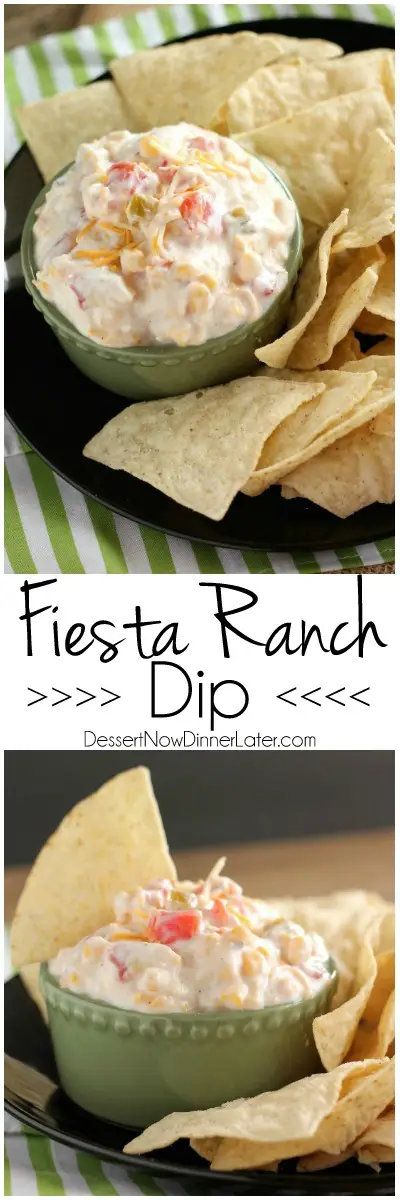 Fiesta Ranch Dip - only 5 ingredients for this spicy-cool party dip.