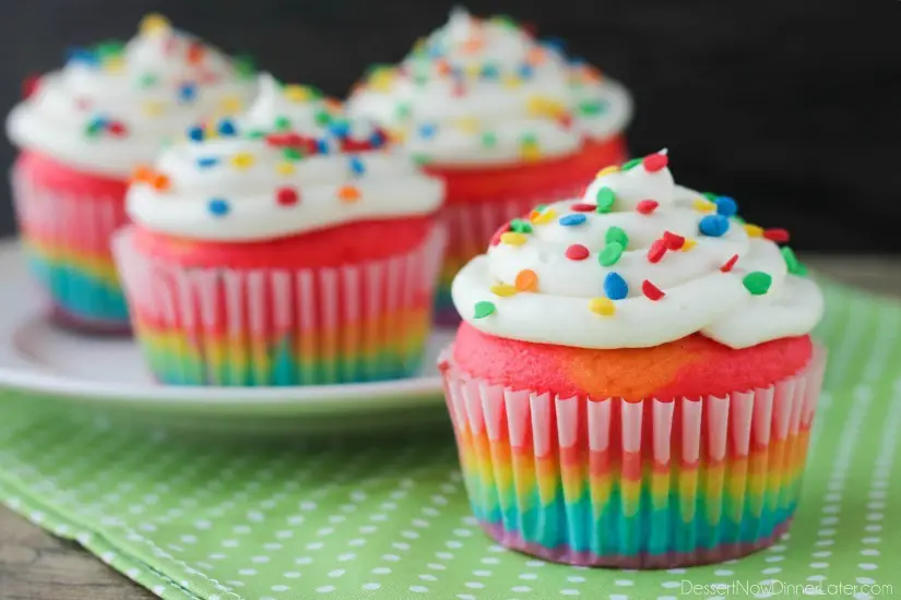 The BEST Rainbow Cupcakes