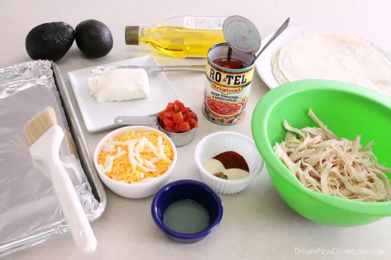 Zesty Baked Chicken Taquitos - ingredients